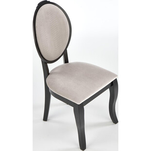 Krzesło Velo Halmar - drewno, tkanina, czarny/beżowy | Sklep meblowy