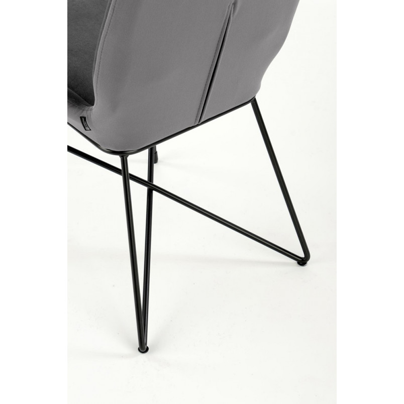 Krzesło welurowe szare Halmar K454 - Nowoczesny design