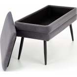 Ławka welwetowa Velva Halmar | Schowek, 37cm, Popielaty