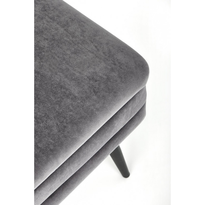 Ławka welwetowa Velva Halmar | Schowek, 37cm, Popielaty