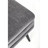 Ławka welwetowa Velva Halmar | Schowek, 37cm, Popielaty