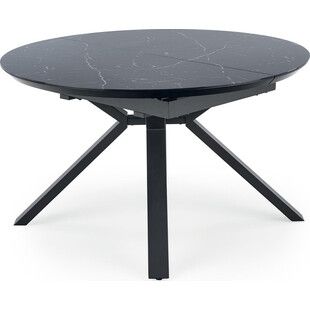 Stół rozkładany okrągły Vertigo 130cm - Halmar | Czarny marmur