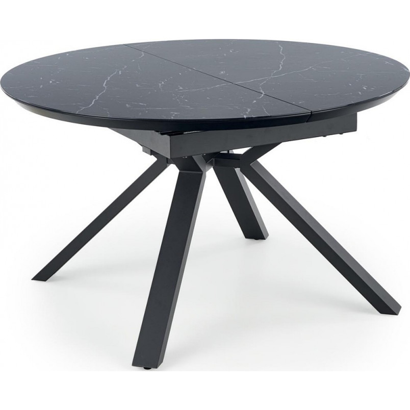 Stół rozkładany okrągły Vertigo 130cm - Halmar | Czarny marmur