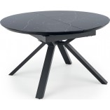 Stół rozkładany okrągły Vertigo 130cm - Halmar | Czarny marmur