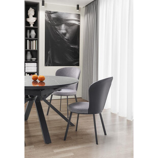 Stół rozkładany okrągły Vertigo 130cm - Halmar | Czarny marmur