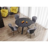 Stół rozkładany okrągły Vertigo 130cm - Halmar | Czarny marmur