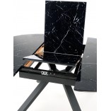Stół rozkładany okrągły Vertigo 130cm - Halmar | Czarny marmur