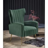 Fotel welurowy glamour ze złotymi nogami Vario ciemny zielony marki Halmar