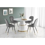 Stół Okrągły Glamour Vegas 120cm Biało-Złoty | Halmar