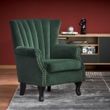 Fotel welurowy Titan Halmar | Ciemny zielony | Komfort i styl