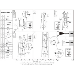 Regał Narvik 148cm Halmar | Skandynawski Design