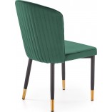 Krzesło welurowe ze złotymi nogami K446 ciemno zielone Halmar do jadalni i salonu