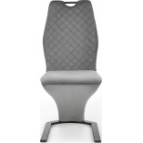 Krzesło welurowe szare Halmar K442 | Nowoczesny design