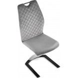 Krzesło welurowe szare Halmar K442 | Nowoczesny design