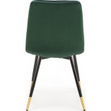 Krzesło welurowe pikowane K438 zielone Halmar do jadalni i salonu