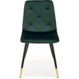 Krzesło welurowe pikowane K438 zielone Halmar do jadalni i salonu