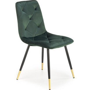Krzesło welurowe pikowane glamour K438 zielone marki Halmar