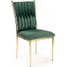 Krzesło welurowe na złotych nogach K436 zielone Halmar do jadalni i salonu