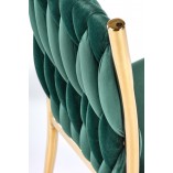 Krzesło welurowe zielone Halmar K436 - Elegancki Design