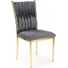 Krzesło welurowe na złotych nogach K436 szare Halmar do jadalni i salonu