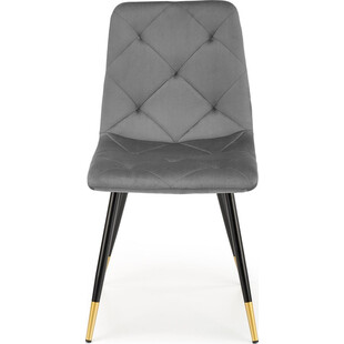 Krzesło welurowe pikowane glamour K438 szare marki Halmar