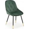 Krzesło welurowe z pikowanym oparciem K437 zielone Halmar do jadalni i salonu