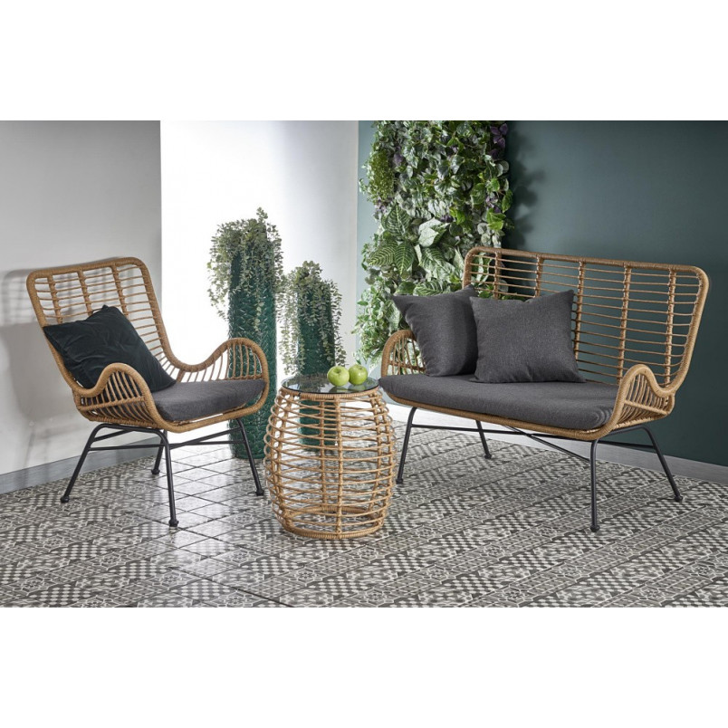 Sofa rattanowa boho Ikaro XL 120cm Halmar - Komfort i styl!