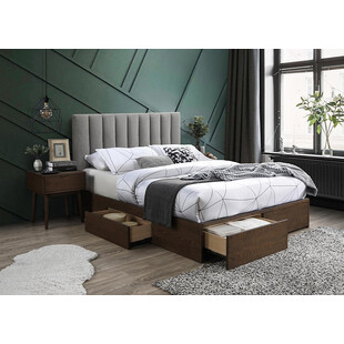 Łóżko loftowe z szufladami Gorashi 160 szary/orzech marki Halmar