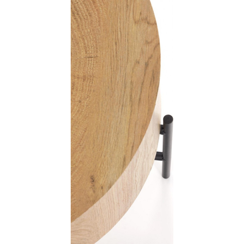 Stolik Okrągły Industrialny Brooklyn 45cm - Halmar | Dąb/Czarny