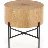 Stolik Okrągły Industrialny Brooklyn 45cm - Halmar | Dąb/Czarny