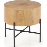 Stolik Okrągły Industrialny Brooklyn 45cm - Halmar | Dąb/Czarny