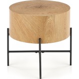Stolik Okrągły Industrialny Brooklyn 45cm - Halmar | Dąb/Czarny