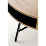 Stolik okrągły Camila Halmar | Dąb Złoty / Czarny - 80cm