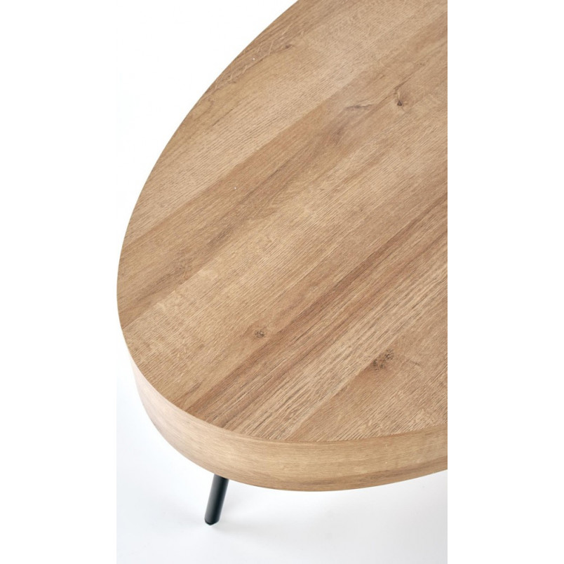 Stolik owalny Carolina 120cm dąb złoty/czarny - Halmar