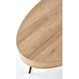 Stolik owalny Carolina 120cm dąb złoty/czarny - Halmar