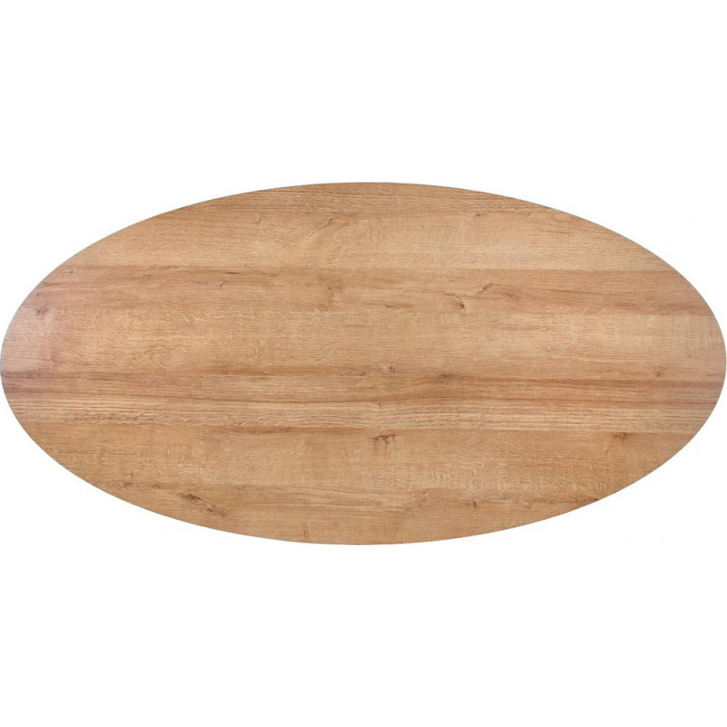 Stolik owalny Carolina 120cm dąb złoty/czarny - Halmar