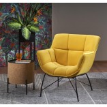 Fotel welurowy Belton żółty Halmar | Komfort i styl