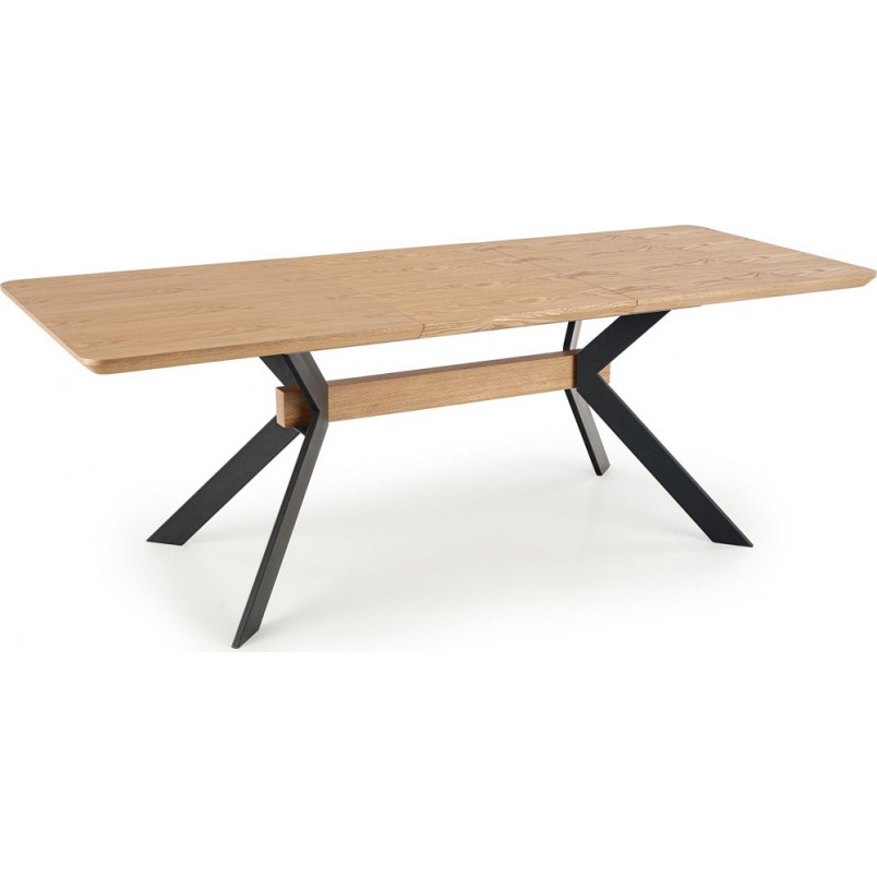 Stół rozkładany loft Bacardi 160x90 dąb/czarny | Halmar