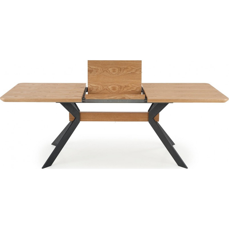 Stół rozkładany loft Bacardi 160x90 dąb/czarny | Halmar