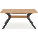 Stół rozkładany loft Bacardi 160x90 dąb/czarny | Halmar