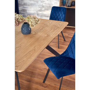 Stół rozkładany loft Bacardi 160x90 dąb/czarny | Halmar