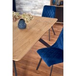 Stół rozkładany loft Bacardi 160x90 dąb/czarny | Halmar