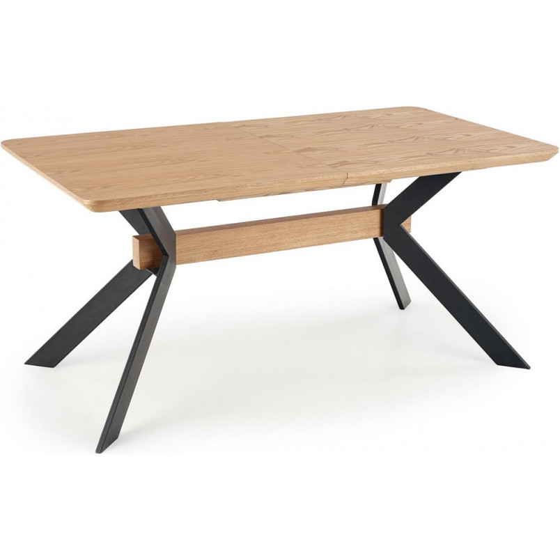 Stół rozkładany loft Bacardi 160x90 dąb/czarny | Halmar