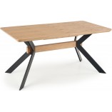 Stół rozkładany loft Bacardi 160x90 dąb/czarny | Halmar