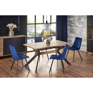 Stół rozkładany loft Bacardi 160x90 dąb/czarny | Halmar