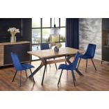 Stół rozkładany loft Bacardi 160x90 dąb/czarny | Halmar