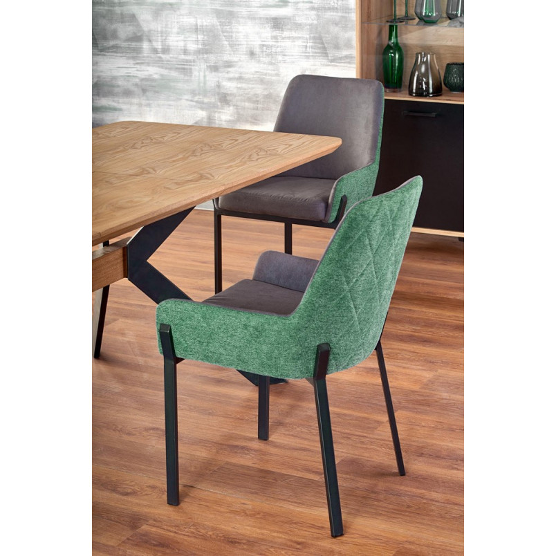 Stół rozkładany loft Bacardi 160x90 dąb/czarny | Halmar