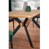 Stół rozkładany loft Bacardi 160x90 dąb/czarny | Halmar