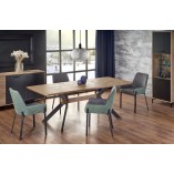 Stół rozkładany loft Bacardi 160x90 dąb/czarny | Halmar