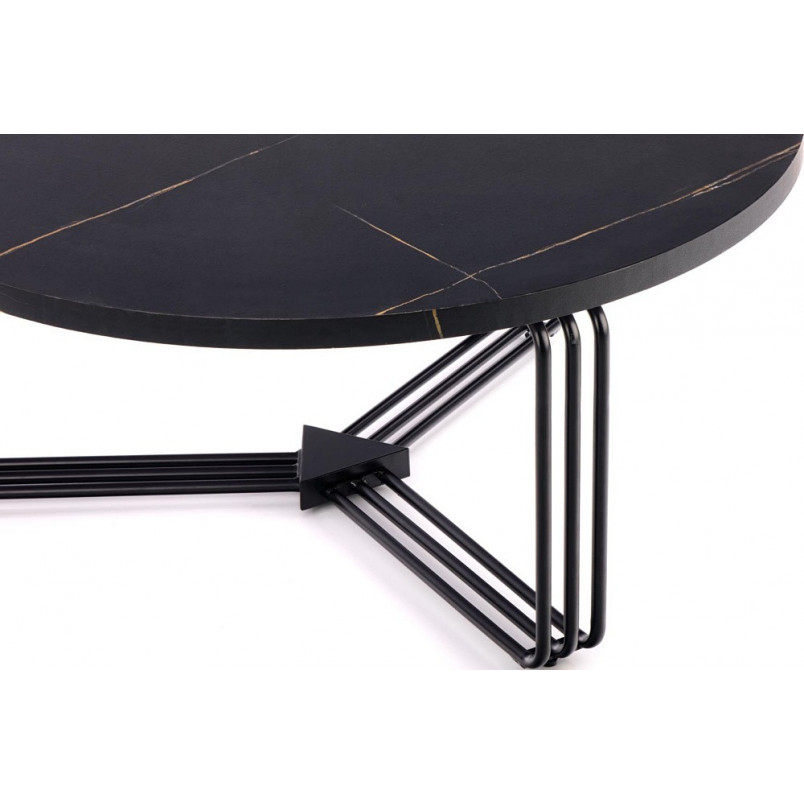 Stolik kawowy Antica Halmar | Czarny marmur, 80cm